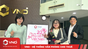VNO tri ân khách hàng ngày 20/10 bằng hoạt động trao tặng hoa tại hệ thống văn phòng cho thuê.